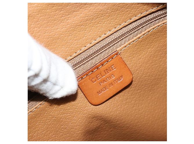 Céline Borsa a mano in tela Macadam CELINE PVC oro marrone Auth bs34012 D'oro - vista 19