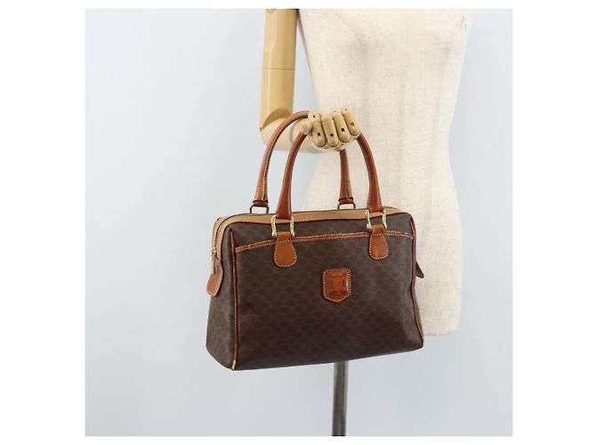 Céline Borsa a mano in tela Macadam CELINE PVC oro marrone Auth bs34012 D'oro - vista 24