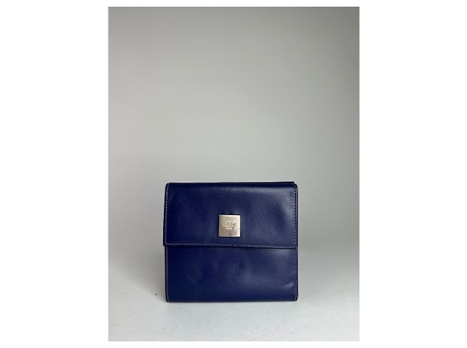 Céline Vintage Celine Paris Leather Wallet Blue - view 10