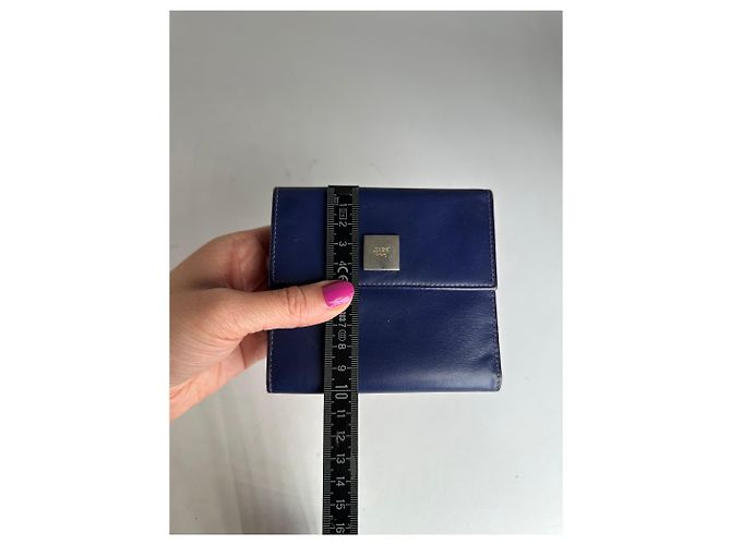 Céline Vintage Celine Paris Leather Wallet Blue - view 9