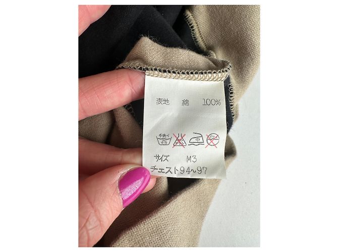 Autre Marque Pull ras du cou vintage Kansai Yamamoto beige noir abstrait M - vue 9