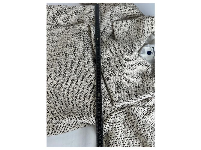 Vintage Issey Miyake Wool Coat Abstract White M Grey - view 11