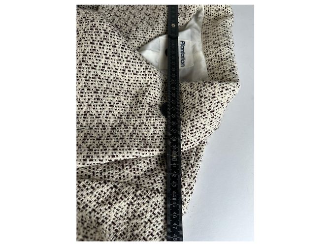 Vintage Issey Miyake Wool Coat Abstract White M Grey - view 12