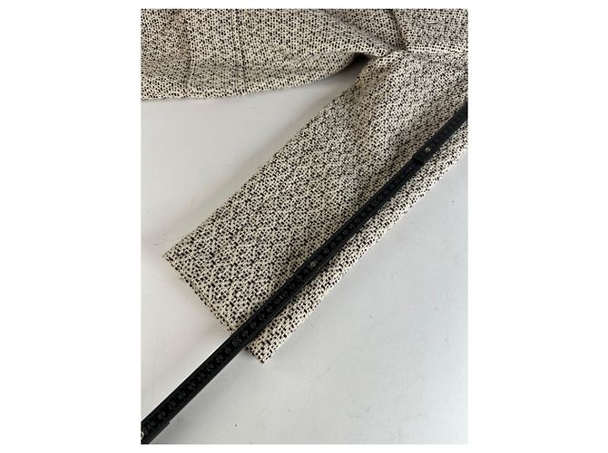 Vintage Issey Miyake Wool Coat Abstract White M Grey - view 14