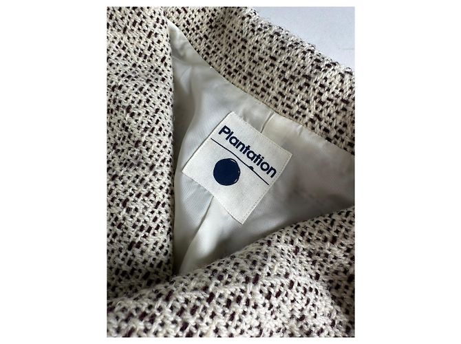 Vintage Issey Miyake Wool Coat Abstract White M Grey - view 5