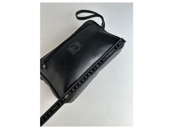 Clutch in pelle Loewe Madrid vintage nera Nero - vista 11