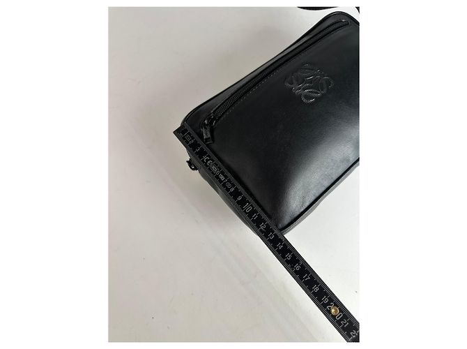 Clutch in pelle Loewe Madrid vintage nera Nero - vista 12