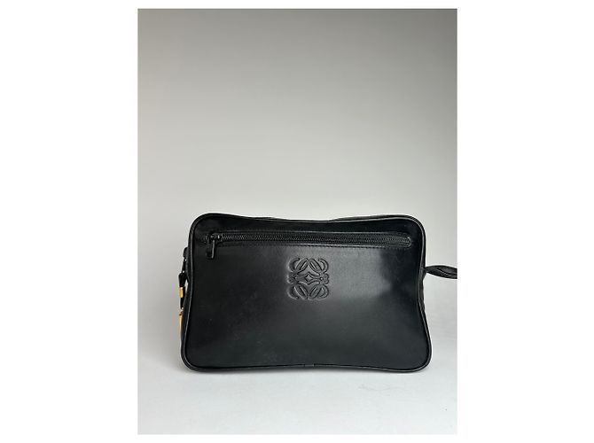 Clutch in pelle Loewe Madrid vintage nera Nero - vista 14