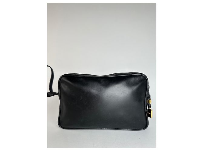 Clutch in pelle Loewe Madrid vintage nera Nero - vista 15