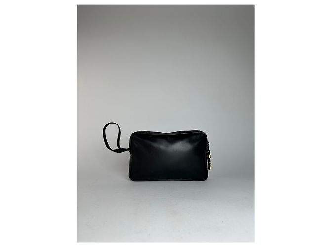Clutch in pelle Loewe Madrid vintage nera Nero - vista 2