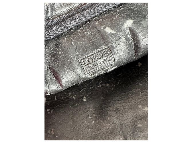 Clutch in pelle Loewe Madrid vintage nera Nero - vista 4