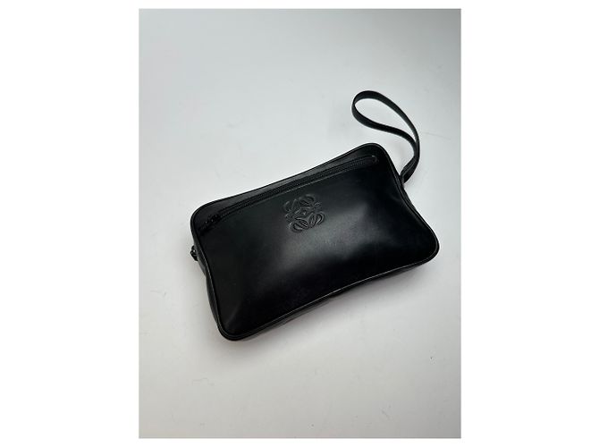 Clutch in pelle Loewe Madrid vintage nera Nero - vista 7