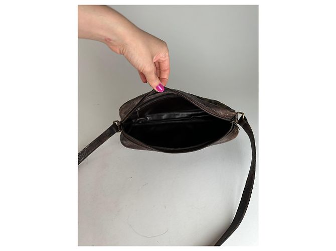 Vintage Fendi Monogramm Schultertasche Braun - Ansicht 15