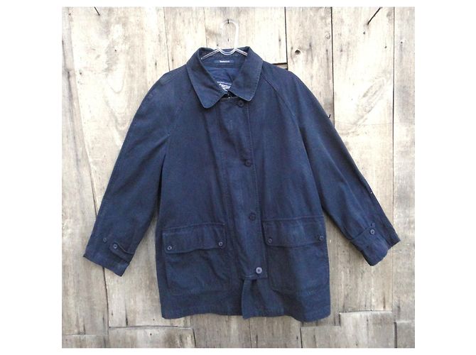Burberry Jacke Navy Blau Baumwolle Größe 50 Marineblau - Ansicht 2