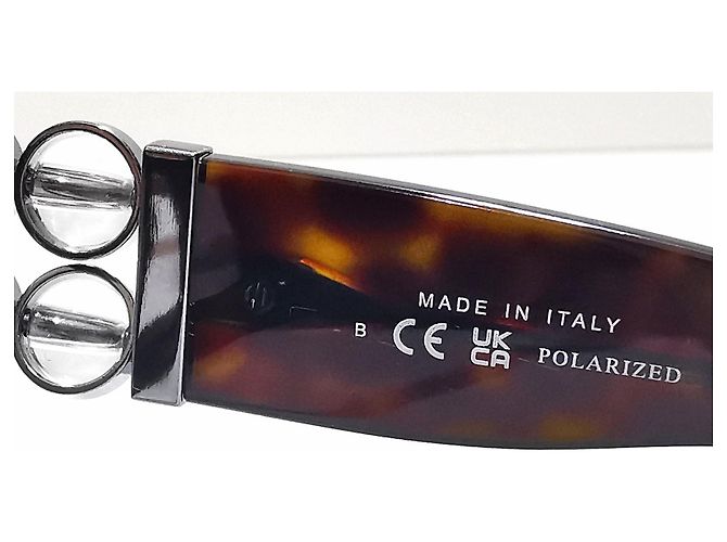 Chanel rectangular tortoiseshell sunglasses with silver bubbles - 5542-A c.714/S9 Brown - view 12