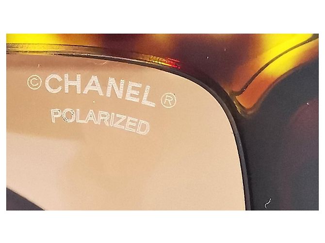 Chanel rectangular tortoiseshell sunglasses with silver bubbles - 5542-A c.714/S9 Brown - view 13