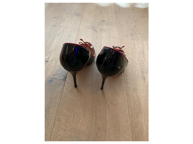 Décolleté Christian Louboutin in vernice nera e leopardato Nero Stampa leopardo - vista 3