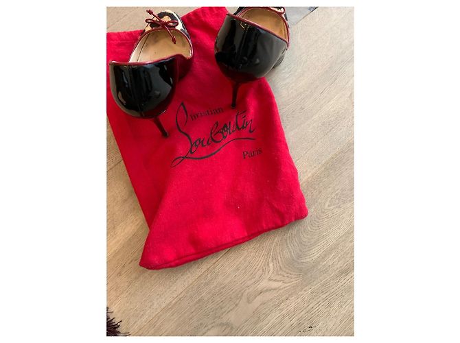 Décolleté Christian Louboutin in vernice nera e leopardato Nero Stampa leopardo - vista 8