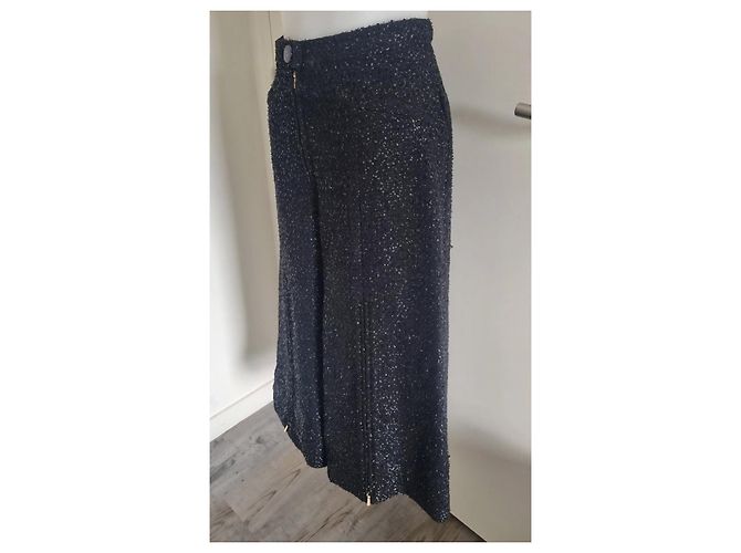Chanel Tweed Hose weit geschnitten schwarz - Ansicht 2