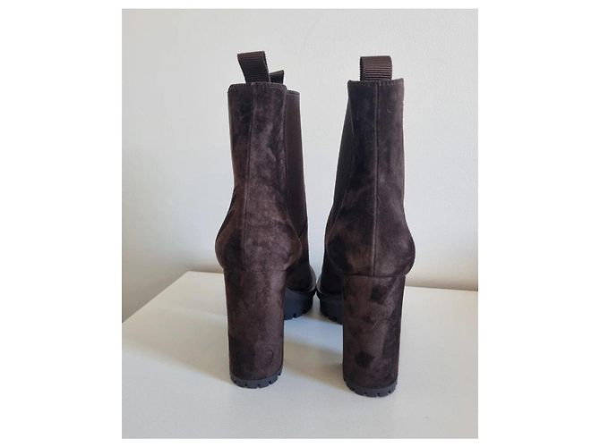 Gianvito Rossi Botines Chelsea de ante marrón Castaño - vista 4