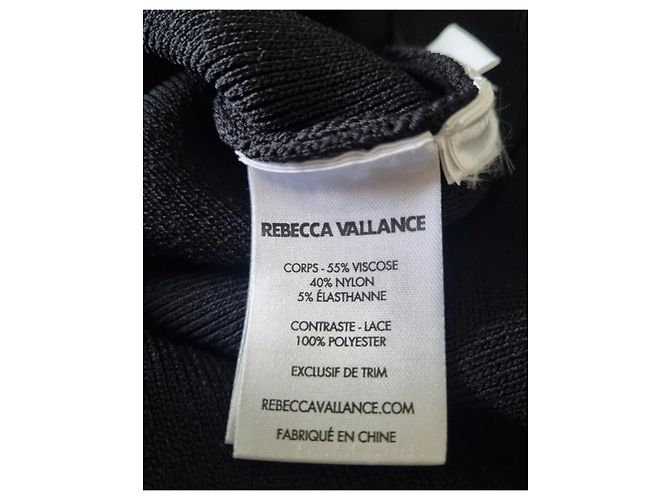 Rebecca Vallance Schwarzes Strickkleid mit Spitzendetails - Ansicht 7