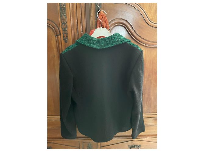 Yves Saint Laurent Wool Jacket Dark Green - vue 3