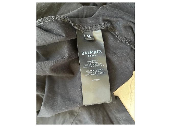 Camiseta Balmain Paris Negra con Logo Dorado Negro - vista 5
