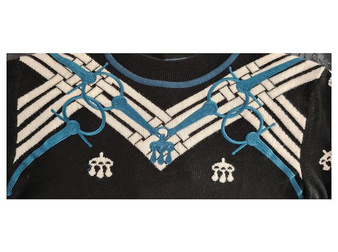 SUÉTER HERMÈS DE MANGA LARGA CON MOTIVO "MORS A JOUETS". Negro - vista 8