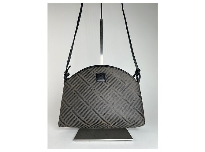 Vintage Givenchy Canvas Schultertasche Schwarz Grau - Ansicht 13
