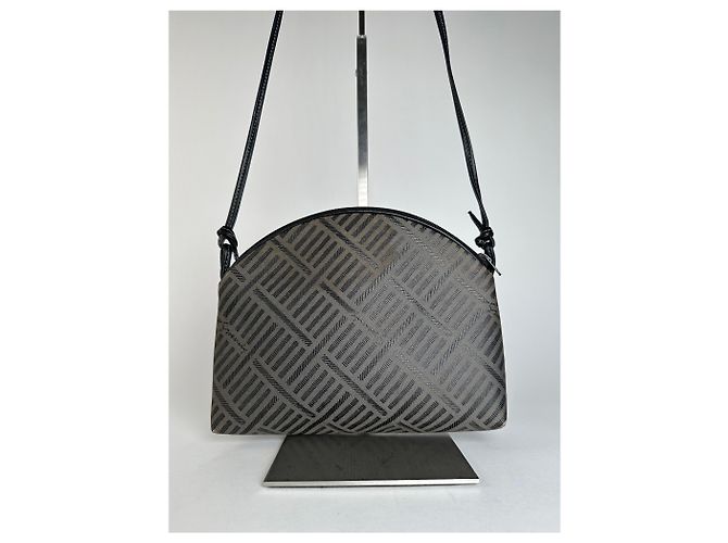 Vintage Givenchy Canvas Schultertasche Schwarz Grau - Ansicht 14