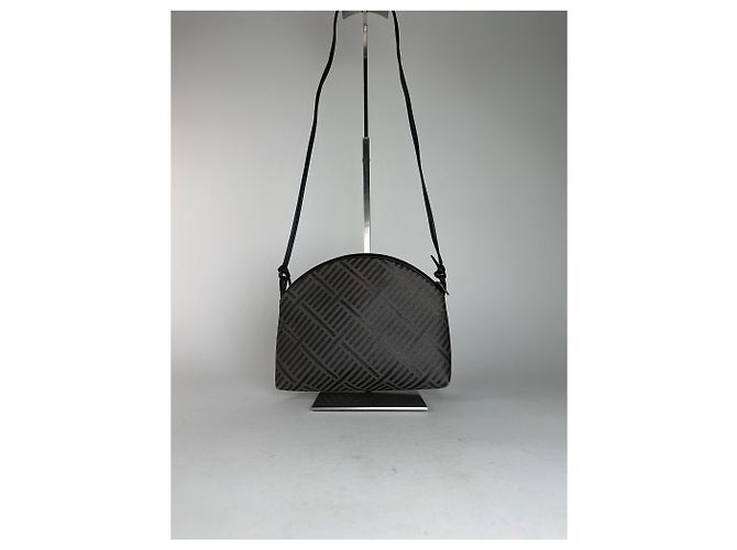 Vintage Givenchy Canvas Schultertasche Schwarz Grau - Ansicht 2