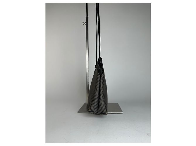 Vintage Givenchy Canvas Schultertasche Schwarz Grau - Ansicht 5