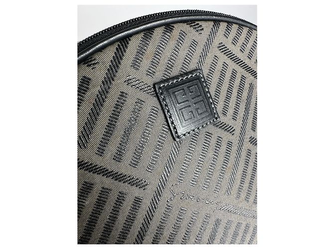 Vintage Givenchy Canvas Schultertasche Schwarz Grau - Ansicht 8