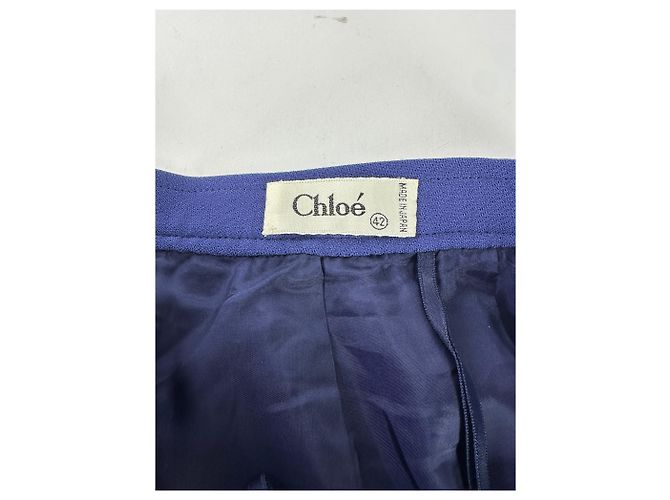 Chloé Gonna in lana vintage Chloe blu M Blu navy - vista 7