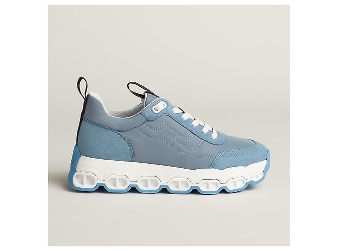 HERMÈS SNEAKERS DA DONNA HERMES IMPULSE IN TESSUTO PARACHUTE / CAMOSCIO DI CAPRA BLU. - vista 2
