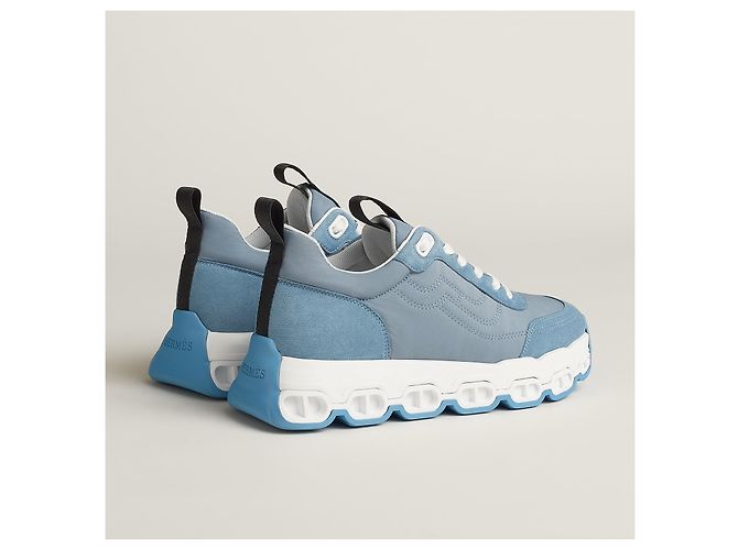 HERMÈS SNEAKERS DA DONNA HERMES IMPULSE IN TESSUTO PARACHUTE / CAMOSCIO DI CAPRA BLU. - vista 4