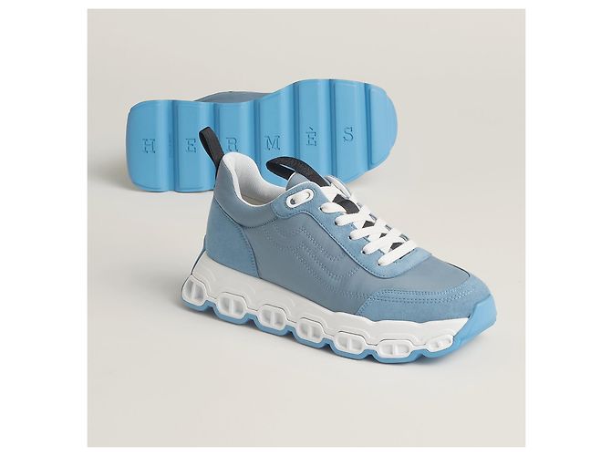 HERMÈS SNEAKERS DA DONNA HERMES IMPULSE IN TESSUTO PARACHUTE / CAMOSCIO DI CAPRA BLU. - vista 6