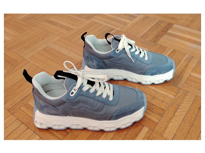 HERMÈS SNEAKERS DA DONNA HERMES IMPULSE IN TESSUTO PARACHUTE / CAMOSCIO DI CAPRA BLU. - vista 7