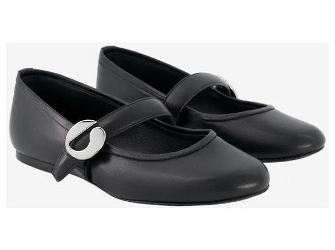Bailarinas Cinturón Coperni en cuero negro Hardware de plata - vista 2