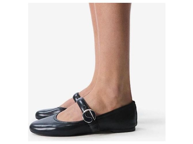 Bailarinas Cinturón Coperni en cuero negro Hardware de plata - vista 4