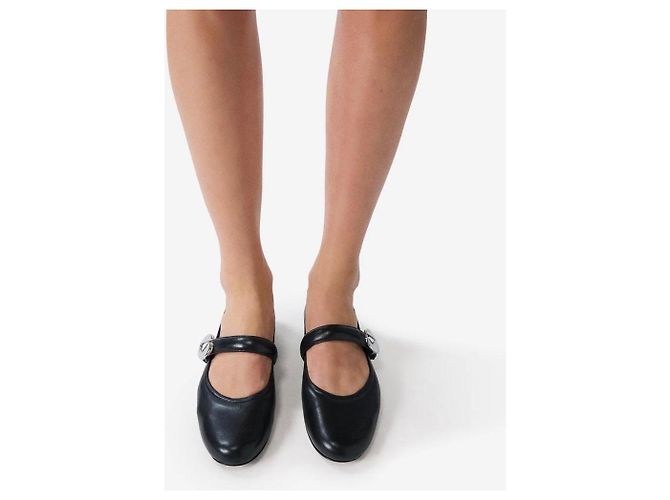 Bailarinas Cinturón Coperni en cuero negro Hardware de plata - vista 5