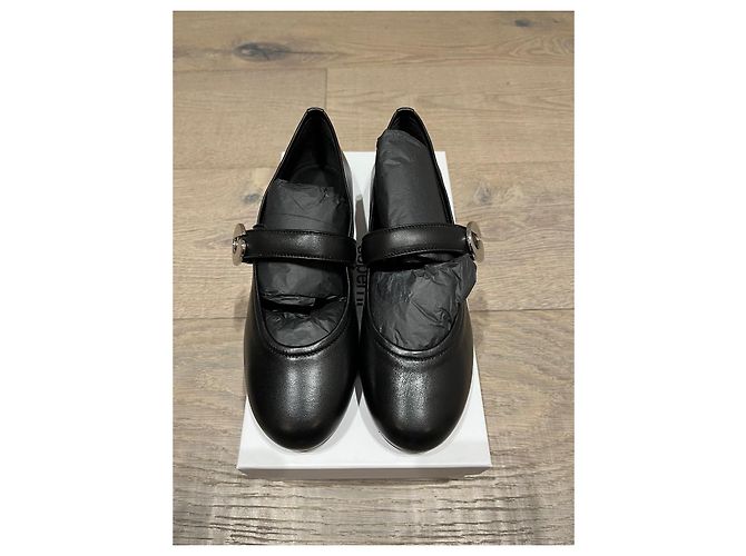 Bailarinas Cinturón Coperni en cuero negro Hardware de plata - vista 9
