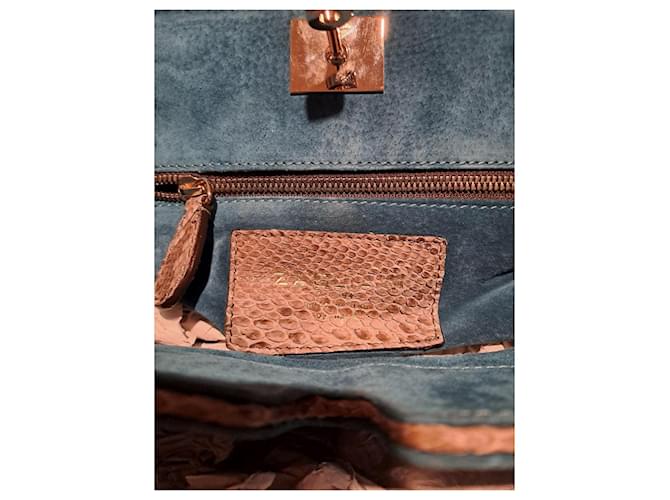 Zagliani Puffy Hobo Tasche Python Grau - Ansicht 3