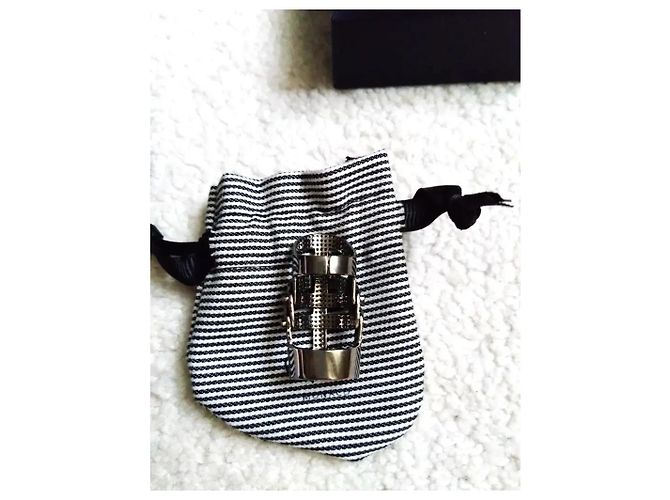 Anello a cerniera APM Monaco Argento e Zirconi Taglia 51 Silver hardware - vista 7