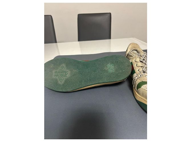 Sneakers Gucci con cristalli Multicolore Beige Verde - vista 3