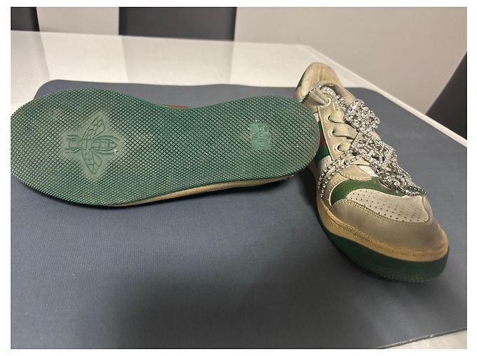 Sneakers Gucci con cristalli Multicolore Beige Verde - vista 5