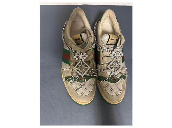 Sneakers Gucci con cristalli Multicolore Beige Verde - vista 6