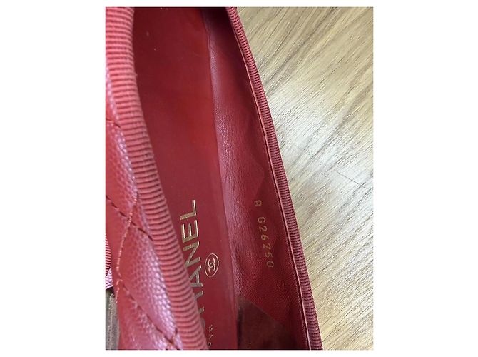 Ballerine Chanel in pelle caviar rossa Rosso - vista 6