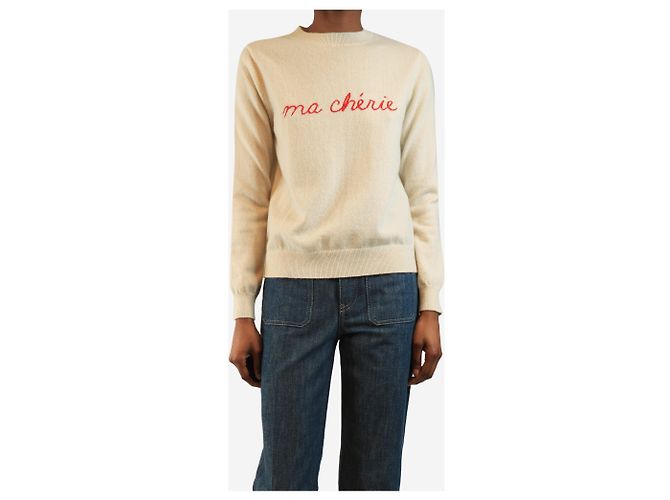 Autre Marque Creme Ma Cherie Kaschmirpullover - Größe UK 8 Roh - Ansicht 3
