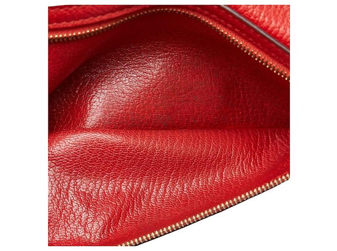 Cartera larga de cuero Soufflet Béarn de Hermès Roja - vista 6